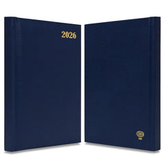 FIS Blue A5 Padded Hard Cover Vinyl 2026 Diary-FSDI18E26BL - FSDI18E26BL - Al Masam Stationery LLC