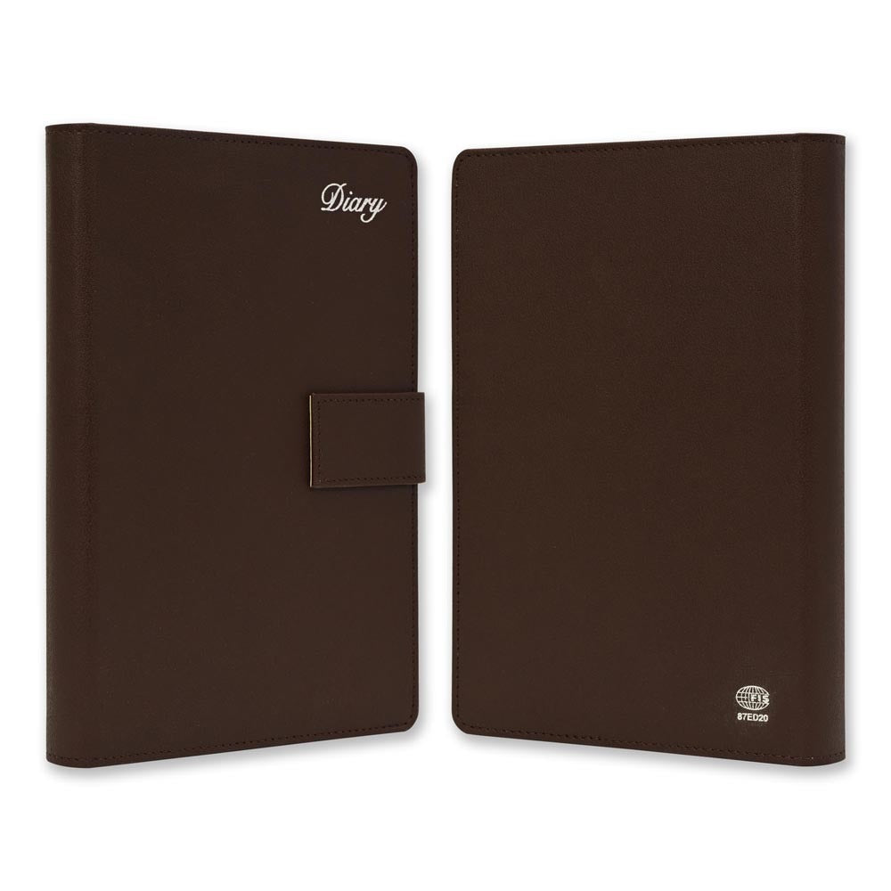 FIS Brown 170x240mm PU Magnetic Lock 2026 Diary-FSDI87E26D20N - Al Masam Stationery LLC