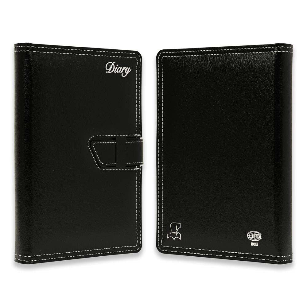 FIS Black A5 Bonded Leather Magnetic Lock 2026 Diary-FSDI86E26D01 - Al Masam Stationery LLC