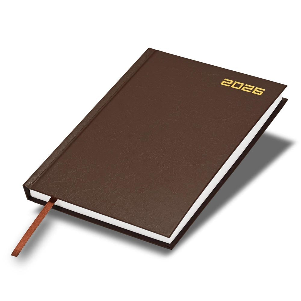 FIS Chocolate A5 Hard Cover Vinyl 2026 Diary-FSDI21E26CH