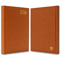 FIS Brown A5 Golden PU Gilded Edge 2026 Diary-FSDI26EG26BR - Al Masam Stationery LLC