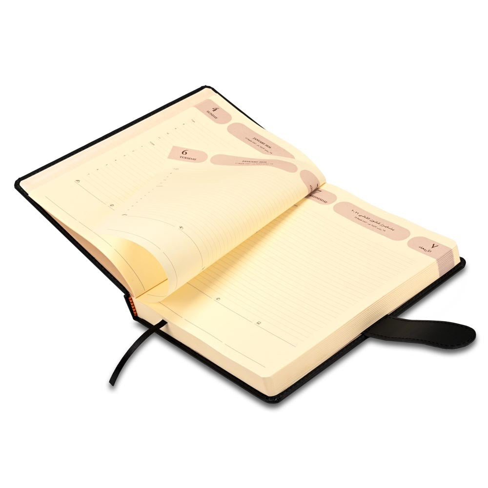 FIS Black 170×240 PU Lock 2026 AE Diary - FSDI61026AEBK - Al Masam Stationery LLC