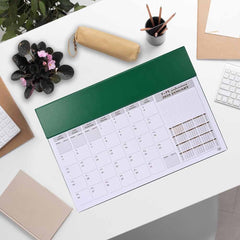 FIS Green PVC 490x340mm Arabic-English 2026 Desk Planner - FSDK2AE26GR