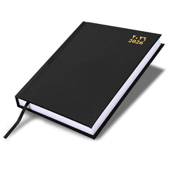 FIS Black A5 Arabic-English Padded Vinyl 2026 Diary-FSDI92AEN26BK