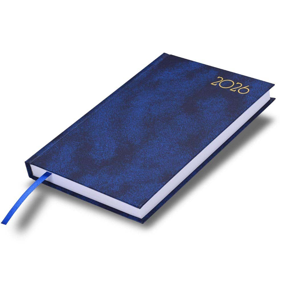 FIS Blue A5 French Hard Cover Vinyl 2026 Diary-FSDI29FR26BL