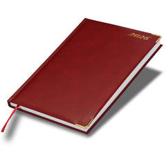 FIS Maroon A4 Golden Corner Hard Cover Vinyl 2026 Diary-FSDI42E26MR