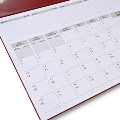 FIS Maroon PVC 490x340mm Arabic-English 2026 Desk Planner - FSDK2AE26MR