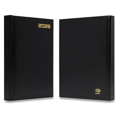 FIS Black A5 Russian-English Hard Cover Vinyl 2026 Diary-FSDIRU0126BK - Al Masam Stationery LLC