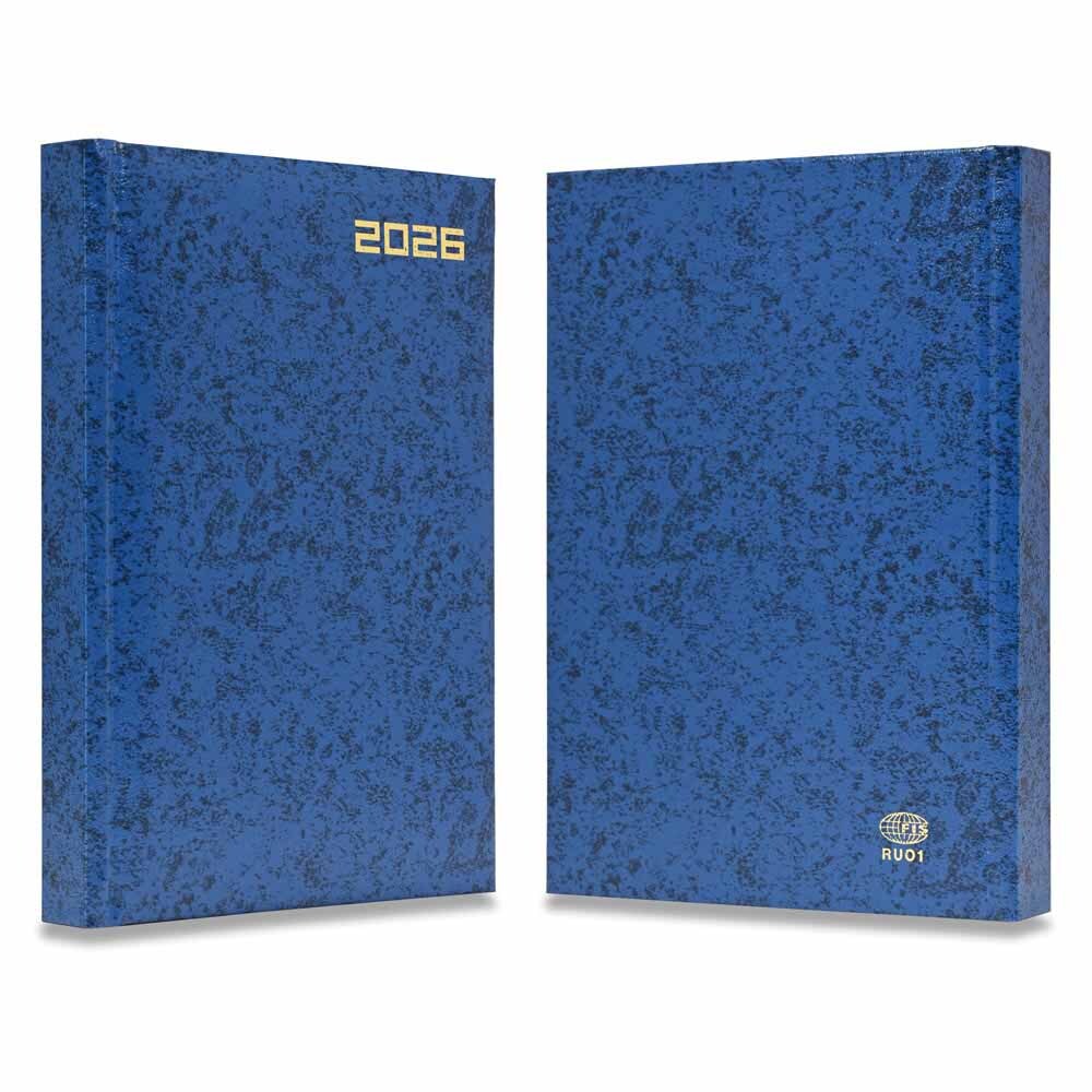 FIS Blue A5 Russian-English Hard Cover Vinyl 2026 Diary-FSDIRU0126BL - Al Masam Stationery LLC