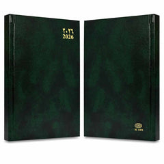 FIS Green A5 Arabic-English Padded Vinyl 2026 Diary-FSDI92AEN26GR