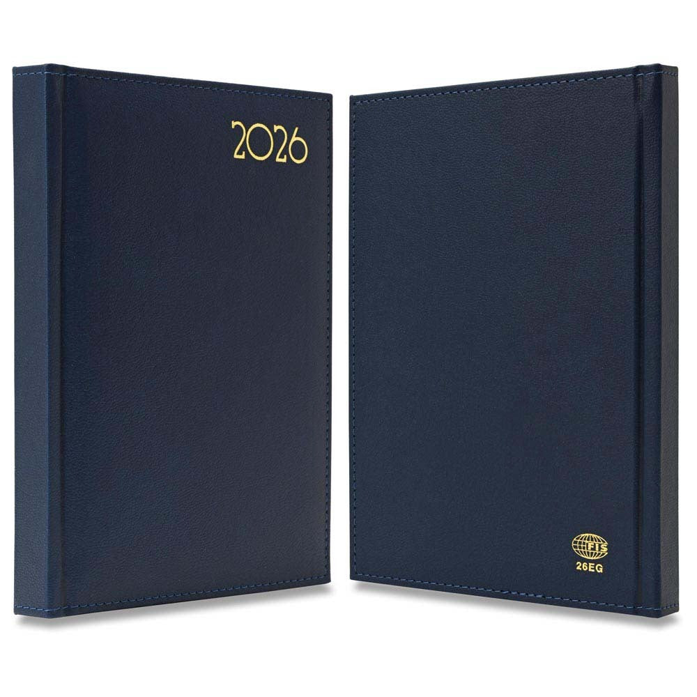 FIS Blue A5 Golden PU Gilded Edge 2026 Diary-FSDI26EG26BL - Al Masam Stationery LLC