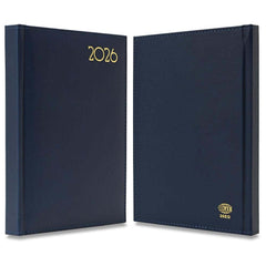 FIS Blue A5 Golden PU Gilded Edge 2026 Diary-FSDI26EG26BL - Al Masam Stationery LLC