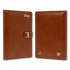 FIS Brown A5 Bonded Leather Magnetic Lock 2026 Diary-FSDI86E26D03 - Al Masam Stationery LLC