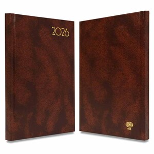 FIS Brown A5 Hard Cover Vinyl 2026 Weekly Diary-FSDI90E26BR - Al Masam Stationery LLC