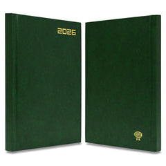 FIS Green A5 Hard Cover Vinyl 2026 Diary-FSDI21E26GR