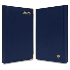 FIS Blue A5 Golden Corner Hard Cover Vinyl 2026 Diary-FSDI22E26BL - Al Masam Stationery LLC