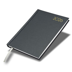 FIS Grey A5 Hard Cover Vinyl 2026 Weekly Diary-FSDI90E26GY