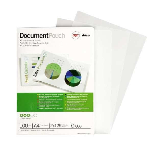 GBC LAMINATING POUCH GLOSS A4 - Al Masam Stationery LLC