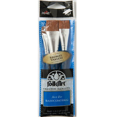 Flokart Brushes - 3Pcs Bronze Taklon - Al Masam Stationery LLC