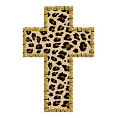 Fabric Iron On - Leopard Cross W/Nailheads - Al Masam Stationery LLC