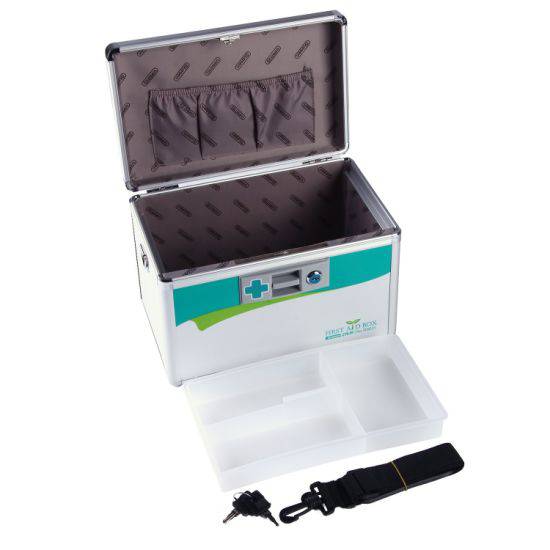 Glosen Lockable First Aid Box/Medicine Storage Box with Portable Handle Small Silver - Al Masam Stationery LLC