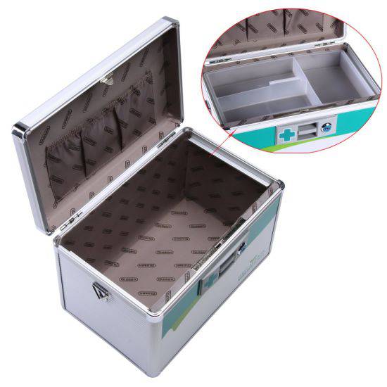 Small First Aid Lockable Box Glosen Lockable First Aid Box/Medicine Storage Box with Portable Handl ...