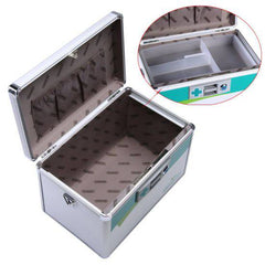 Glosen Lockable First Aid Box/Medicine Storage Box with Portable Handle Small Silver - Al Masam Stationery LLC