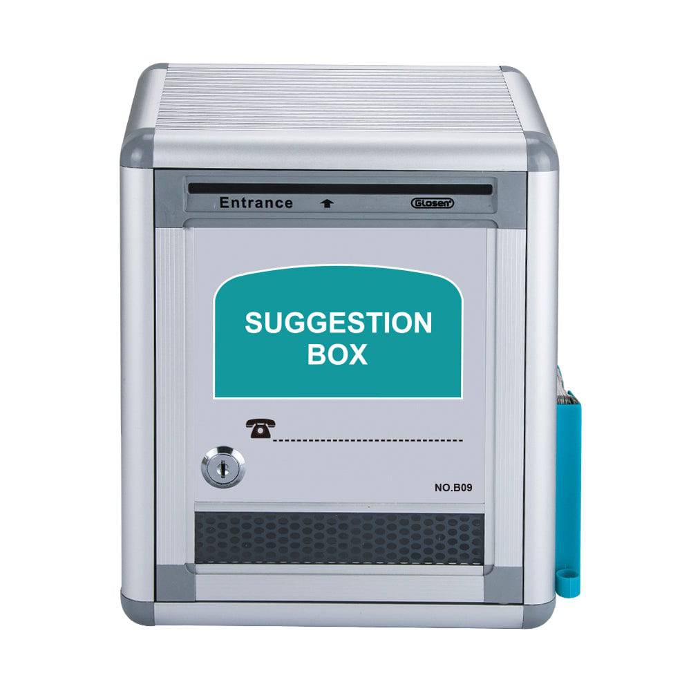 Glosen Aluminum wall mount suggestion box/donation box with Lock - Al Masam Stationery LLC Main image