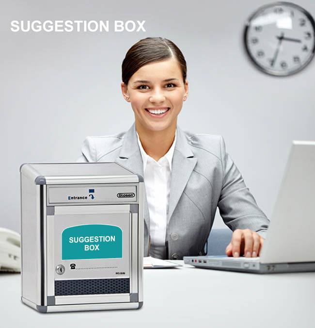 Glosen Aluminum wall mount suggestion box/donation box with Lock - Al Masam Stationery LLC