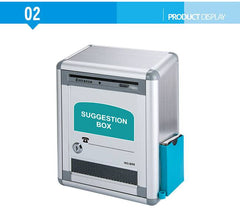 Glosen Aluminum wall mount suggestion box/donation box with Lock - Al Masam Stationery LLC