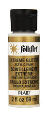 Folkart Extreme Glitter Multi Surface Paints Gold - Al Masam Stationery LLC