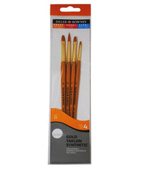 Daler Rowney Simply Short Handle Gold Taklon Brush Set #1 Sh - Al Masam Stationery LLC