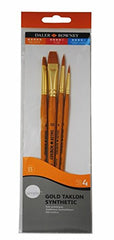 Daler Rowney Simply Short Handle Gold Taklon Brush Set #2 Sh - Al Masam Stationery LLC