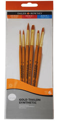 Daler Rowney Simply Short Handle Gold Taklon Brush Set #1 Sh