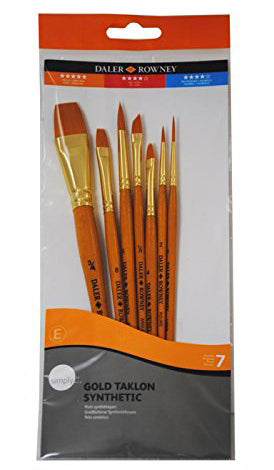 Daler Rowney Simply Short Handle Gold Taklon Brush Set - Al Masam Stationery LLC