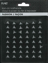 Hot Fix Iron On - Nailhead Triangle Shiny Silver - Al Masam Stationery LLC