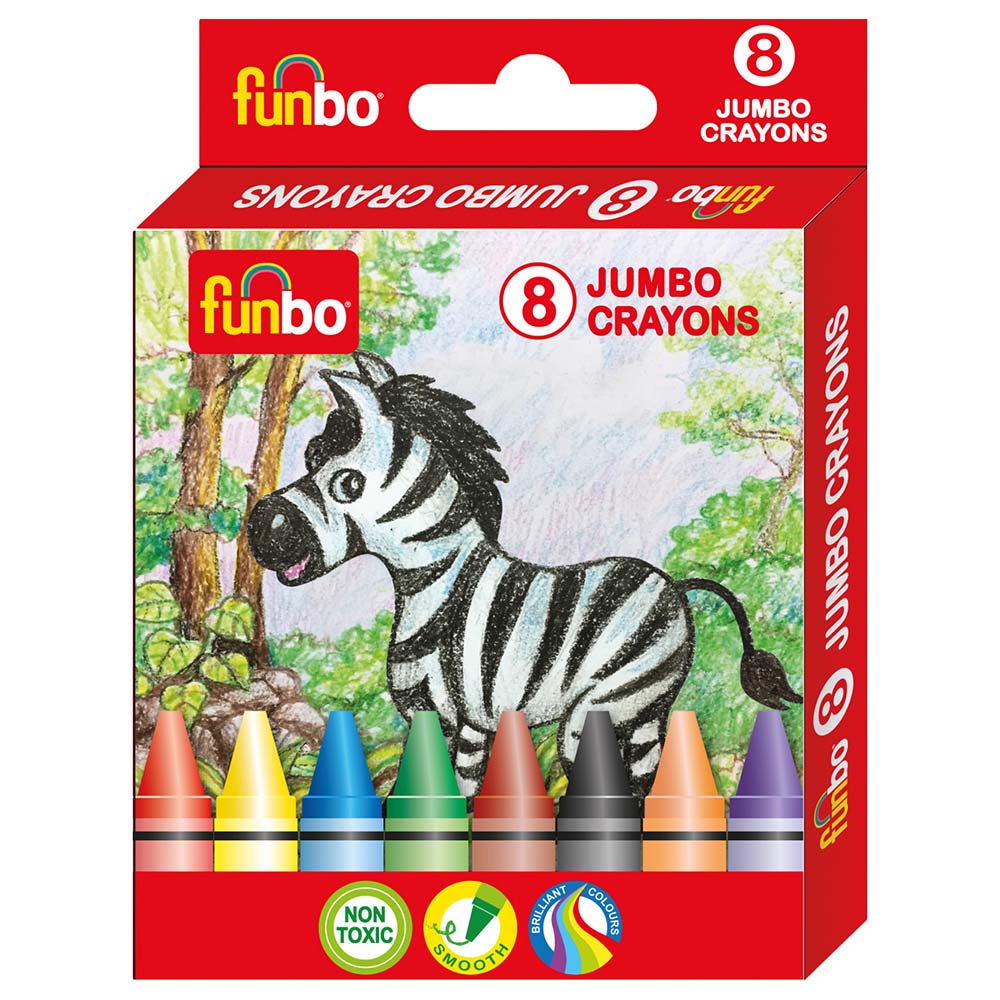 Funbo Jumbo Crayons 12 Colors Set - Al Masam Stationery LLC Main image