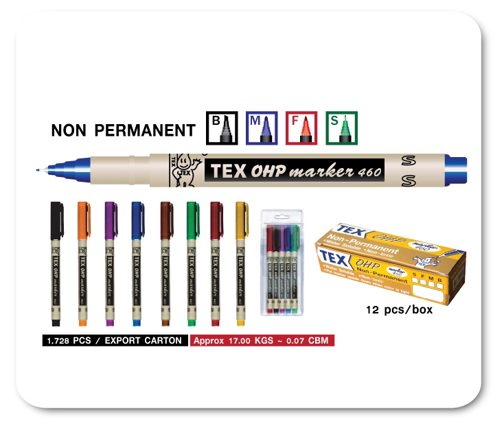 OHP Marker Non Permanent Tex460B Multi Color Pack - Al Masam Stationery LLC