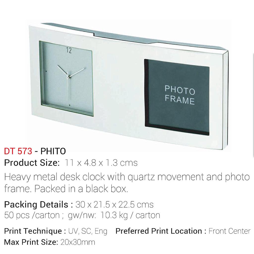 AMS- DT 573 PHITO Metal Desk Clock - Al Masam Stationery LLC