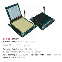 AMS DT 548 BUTOF Budget Memo & Pen Holder - Al Masam Stationery LLC