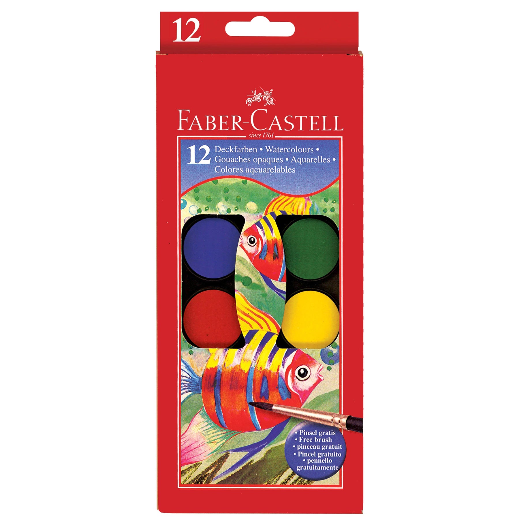 FABER-CASTELL Water Colors 12Color 30mm - Al Masam Stationery LLC