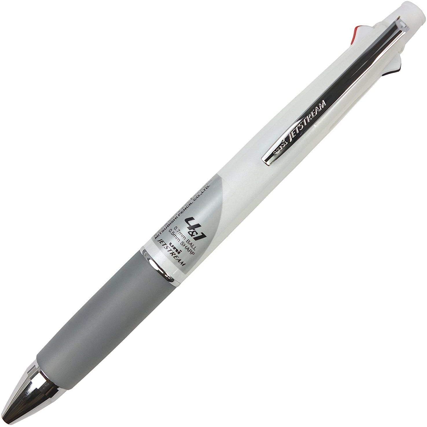 Mitsubishi Jetstream 0.7mm 4 Col + Mechnical Pencil 0.5 mm White - Al Masam Stationery LLC Main image
