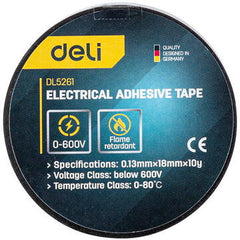 Deli Electrical insulating tape 18mmx10Yrds - Al Masam Stationery LLC