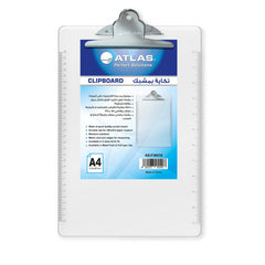 Atlas Clip Board A4 Push type Clear - Al Masam Stationery LLC