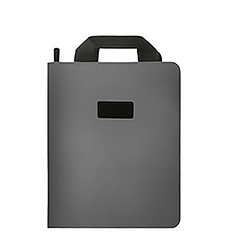 AMS-PNFO 301 Dosse A4 Portfolio with Handle Grey-Black - Al Masam Stationery LLC