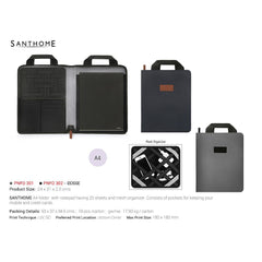 AMS-PNFO 301 Dosse A4 Portfolio with Handle Grey-Black - Al Masam Stationery LLC