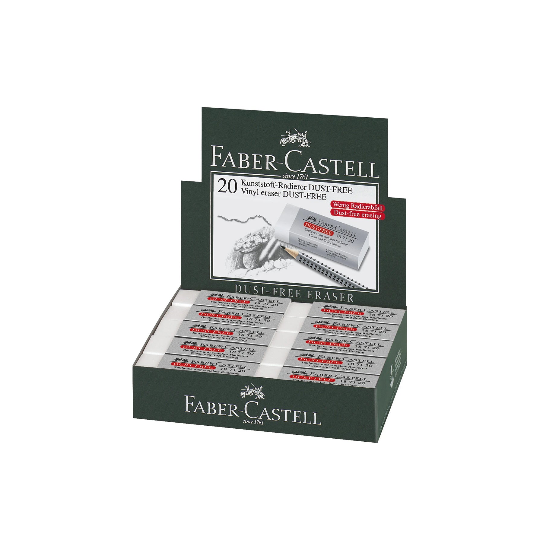 FABER-CASTELL Dust Free Eraser w Sleeve - (FCM187120) - Al Masam Stationery LLC