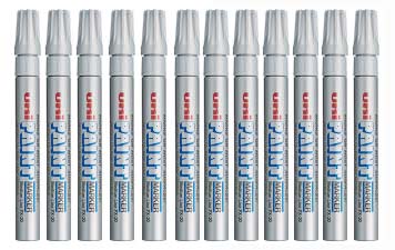 Uni PX20 Paint Marker Bullet Tip Silver (Pack of 12) - Al Masam Stationery LLC