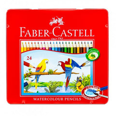 FABER-CASTELL Metal Tin 24 Color (Parrot) - Al Masam Stationery LLC