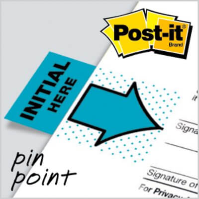 Post It Flag (1*50) - Innitial Here  3M - Al Masam Stationery LLC